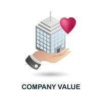Company Value icon. 3d illustration from company value collection. Creative Company Value 3d icon for web design, templates, infographics and more vector