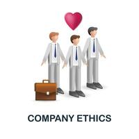 Company Ethics icon. 3d illustration from company value collection. Creative Company Ethics 3d icon for web design, templates, infographics and more vector