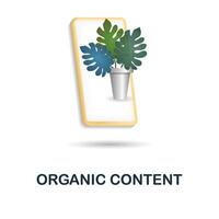 Organic Content icon. 3d illustration from content marketing collection. Creative Organic Content 3d icon for web design, templates, infographics and more vector