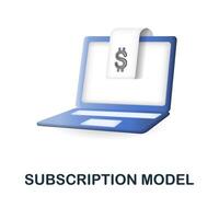 Subscription Model icon. 3d illustration from content marketing collection. Creative Subscription Model 3d icon for web design, templates, infographics and more vector