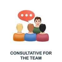 Consultative For The Team icon. 3d illustration from corporate development collection. Creative Consultative For The Team 3d icon for web design, templates, infographics and more vector