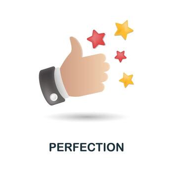Perfection icon. 3d illustration from cognitive skills collection. Creative Perfection 3d icon for web design, templates, infographics and more vector