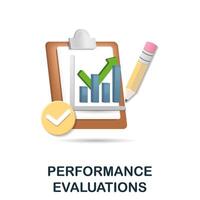 Performance Evaluations icon. 3d illustration from corporate development collection. Creative Performance Evaluations 3d icon for web design, templates, infographics and more vector