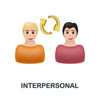 Interpersonal icon. 3d illustration from corporate development collection. Creative Interpersonal 3d icon for web design, templates, infographics and more vector