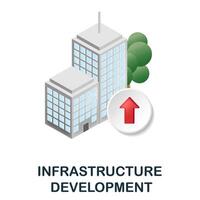 Infrastructure Development icon. 3d illustration from corporate development collection. Creative Infrastructure Development 3d icon for web design, templates, infographics and more vector