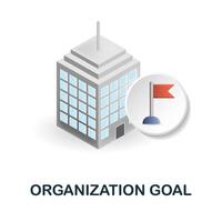 Organization Goal icon. 3d illustration from corporate development collection. Creative Organization Goal 3d icon for web design, templates, infographics and more vector