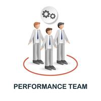 Performance Team icon. 3d illustration from corporate development collection. Creative Performance Team 3d icon for web design, templates, infographics and more vector