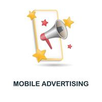 Mobile Advertising icon. 3d illustration from content marketing collection. Creative Mobile Advertising 3d icon for web design, templates, infographics and more vector
