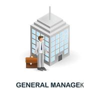 General Manager icon. 3d illustration from company management collection. Creative General Manager 3d icon for web design, templates, infographics and more vector