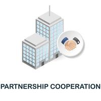 Partnership Cooperation icon. 3d illustration from corporate development collection. Creative Partnership Cooperation 3d icon for web design, templates, infographics and more vector