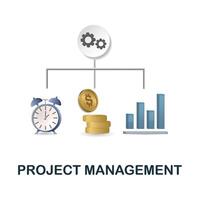 Project Management icon. 3d illustration from company management collection. Creative Project Management 3d icon for web design, templates, infographics and more vector