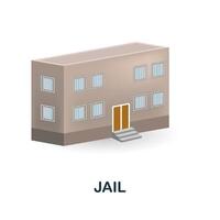 Jail icon. 3d illustration from crime collection. Creative Jail 3d icon for web design, templates, infographics and more vector