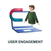 User Engagement icon. 3d illustration from content marketing collection. Creative User Engagement 3d icon for web design, templates, infographics and more vector