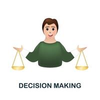 Decision Making icon. 3d illustration from corporate development collection. Creative Decision Making 3d icon for web design, templates, infographics and more vector