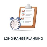 Long-Range Planning icon. 3d illustration from content marketing collection. Creative Long-Range Planning 3d icon for web design, templates, infographics and more vector