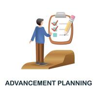 Advancement Planning icon. 3d illustration from corporate development collection. Creative Advancement Planning 3d icon for web design, templates, infographics and more vector