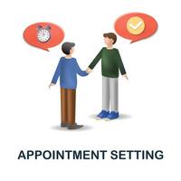 Appointment Setting icon. 3d illustration from corporate development collection. Creative Appointment Setting 3d icon for web design, templates, infographics and more vector