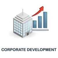 Corporate Development icon. 3d illustration from corporate development collection. Creative Corporate Development 3d icon for web design, templates, infographics and more vector