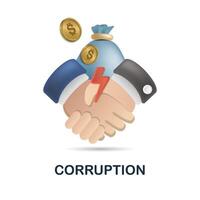 Corruption icon. 3d illustration from crime collection. Creative Corruption 3d icon for web design, templates, infographics and more vector