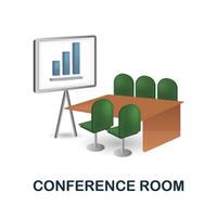 Conference Room icon. 3d illustration from corporate development collection. Creative Conference Room 3d icon for web design, templates, infographics and more vector