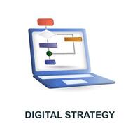 Digital Strategy icon. 3d illustration from content marketing collection. Creative Digital Strategy 3d icon for web design, templates, infographics and more vector