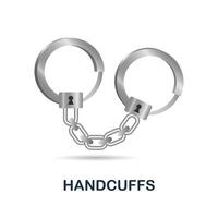 Handcuffs icon. 3d illustration from crime collection. Creative Handcuffs 3d icon for web design, templates, infographics and more vector