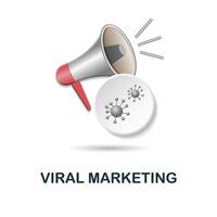 viral márketing icono. 3d ilustración desde contenido márketing recopilación. creativo viral márketing 3d icono para web diseño, plantillas, infografia y más vector