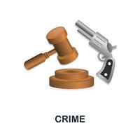 Crime icon. 3d illustration from crime collection. Creative Crime 3d icon for web design, templates, infographics and more vector