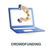 Crowdfunding icon. 3d illustration from crowdfunding collection. Creative Crowdfunding 3d icon for web design, templates, infographics and more vector