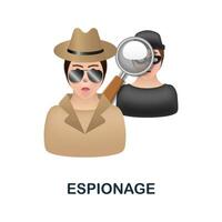 Espionage icon. 3d illustration from crime collection. Creative Espionage 3d icon for web design, templates, infographics and more vector