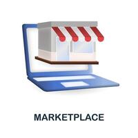 Marketplace icon. 3d illustration from crowdfunding collection. Creative Marketplace 3d icon for web design, templates, infographics and more vector