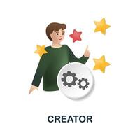 Creator icon. 3d illustration from crowdfunding collection. Creative Creator 3d icon for web design, templates, infographics and more vector