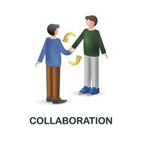 Collaboration icon. 3d illustration from crowdfunding collection. Creative Collaboration 3d icon for web design, templates, infographics and more vector