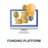 Funding Platform icon. 3d illustration from crowdfunding collection. Creative Funding Platform 3d icon for web design, templates, infographics and more vector