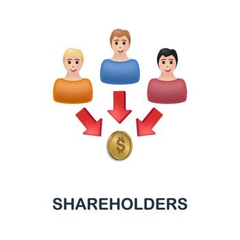accionistas icono. 3d ilustración desde recaudación de fondos recopilación. creativo accionistas 3d icono para web diseño, plantillas, infografia y más vector