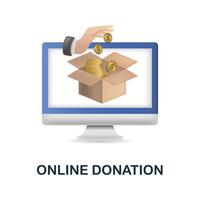 Online Donation icon. 3d illustration from crowdfunding collection. Creative Online Donation 3d icon for web design, templates, infographics and more vector