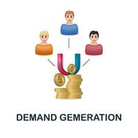 Demand Gemeration icon. 3d illustration from customer relationship collection. Creative Demand Gemeration 3d icon for web design, templates, infographics and more vector