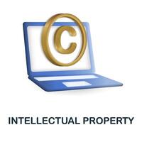 Intellectual Property icon. 3d illustration from crowdfunding collection. Creative Intellectual Property 3d icon for web design, templates, infographics and more vector