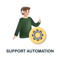 Support Automation icon. 3d illustration from customer relationship collection. Creative Support Automation 3d icon for web design, templates, infographics and more vector