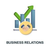 Business Relations icon. 3d illustration from customer relationship collection. Creative Business Relations 3d icon for web design, templates, infographics and more vector