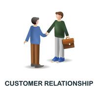 Customer Relationship icon. 3d illustration from customer relationship collection. Creative Customer Relationship 3d icon for web design, templates, infographics and more vector