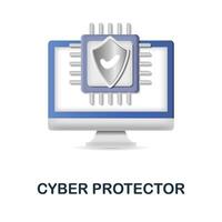 Cyber Protector icon. 3d illustration from cybercrime collection. Creative Cyber Protector 3d icon for web design, templates, infographics and more vector