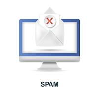 Spam icon. 3d illustration from cybercrime collection. Creative Spam 3d icon for web design, templates, infographics and more vector