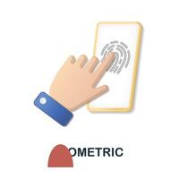 Biometric icon. 3d illustration from cybercrime collection. Creative Biometric 3d icon for web design, templates, infographics and more vector