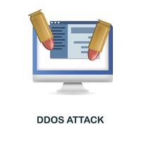 Ddos Attack icon. 3d illustration from cybercrime collection. Creative Ddos Attack 3d icon for web design, templates, infographics and more vector