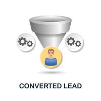 Converted Lead icon. 3d illustration from customer relationship collection. Creative Converted Lead 3d icon for web design, templates, infographics and more vector