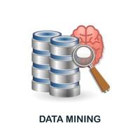 Data Mining icon. 3d illustration from data science collection. Creative Data Mining 3d icon for web design, templates, infographics and more vector