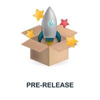 Pre-Release icon. 3d illustration from crowdfunding collection. Creative Pre-Release 3d icon for web design, templates, infographics and more vector