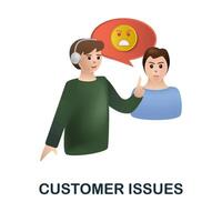 Customer Issues icon. 3d illustration from customer relationship collection. Creative Customer Issues 3d icon for web design, templates, infographics and more vector