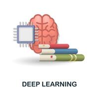 Deep Learning icon. 3d illustration from data science collection. Creative Deep Learning 3d icon for web design, templates, infographics and more vector